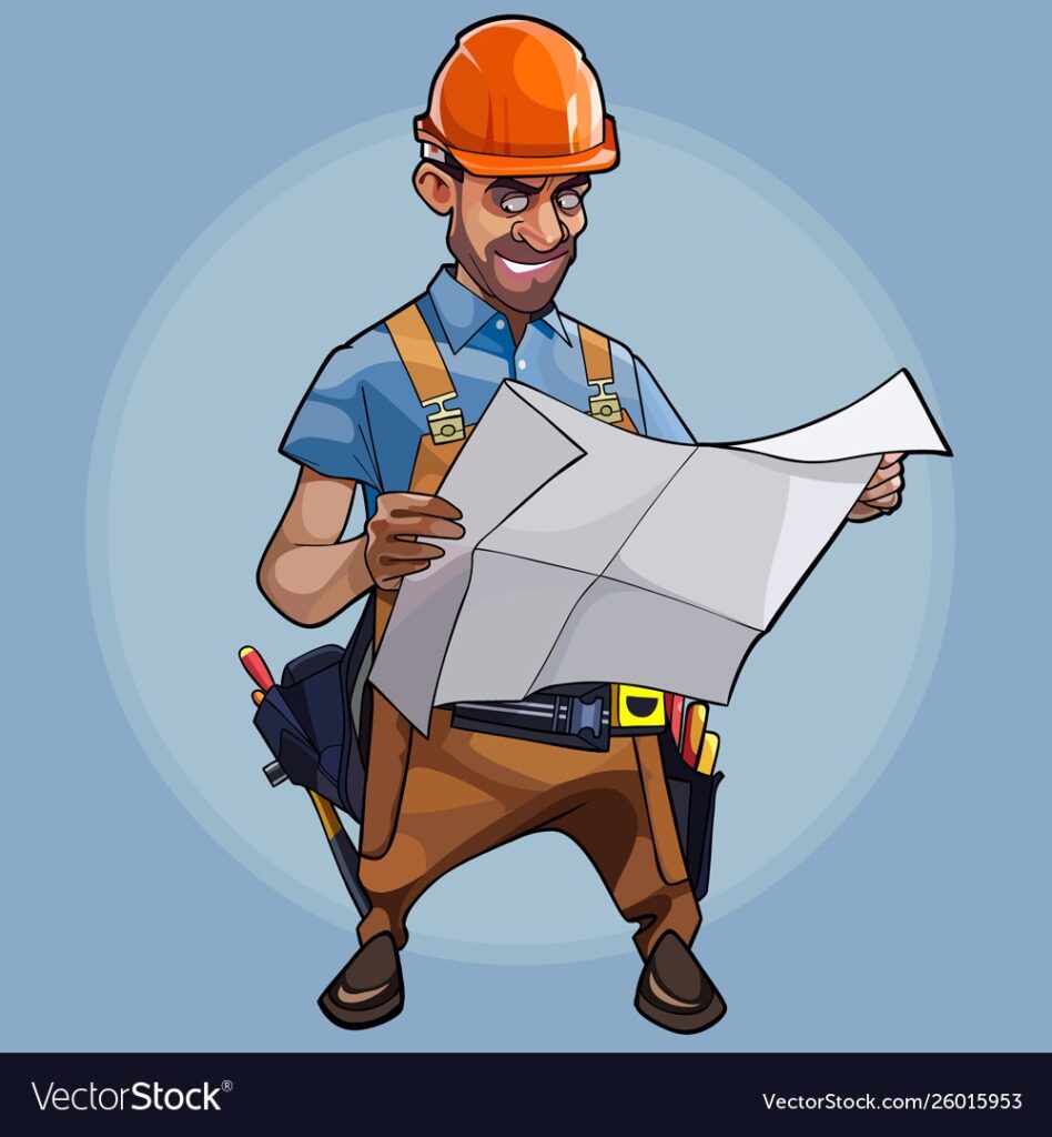 Thumbnail Cartoon Male Construction Engineer Examines Vector 26015953 2154525879