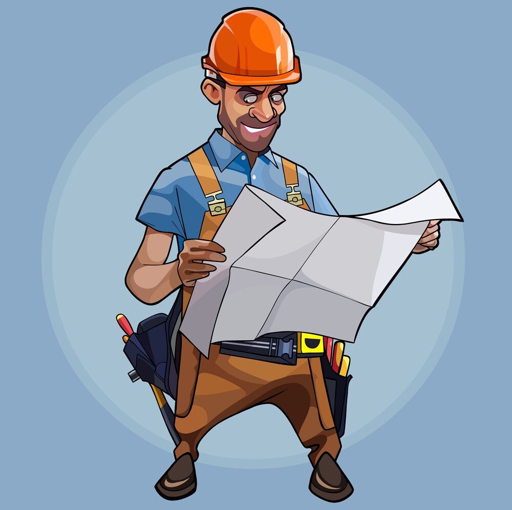 Thumbnail Cartoon Male Construction Engineer Examines Vector 26015953 2154525879